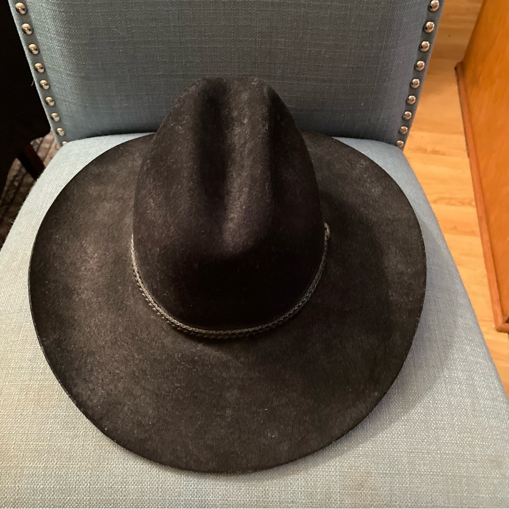 Stetson Black Wool Youth Flat Rim Hat